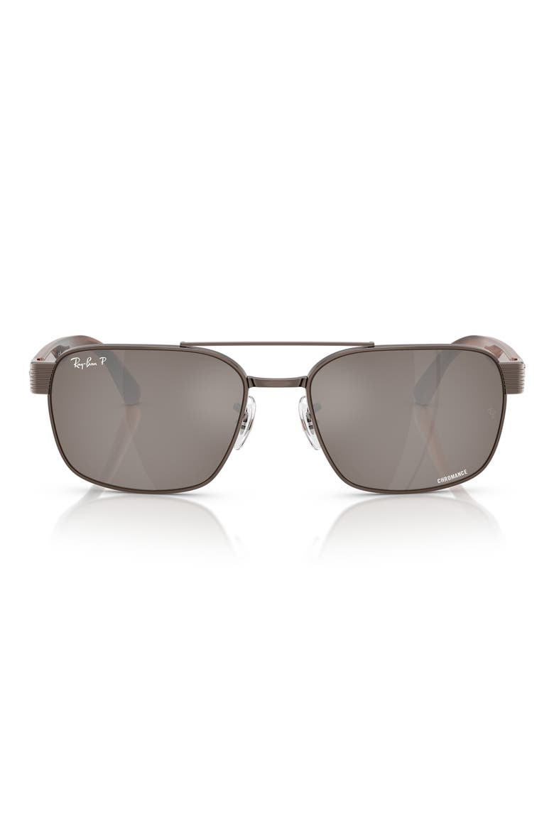61mm Chromance Polarized Square Sunglasses, Main, color, COPPER