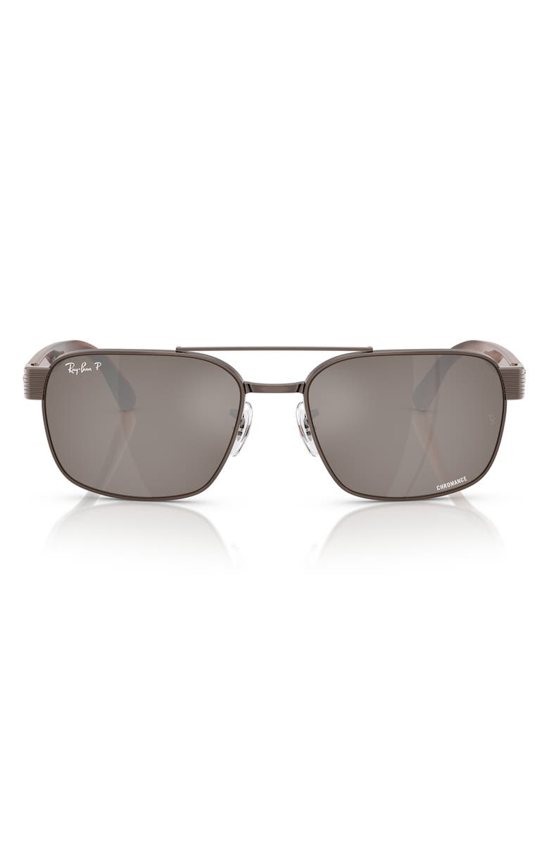 Ray-Ban Chromance 58mm Polarized Square Sunglasses, Main, color, Copper