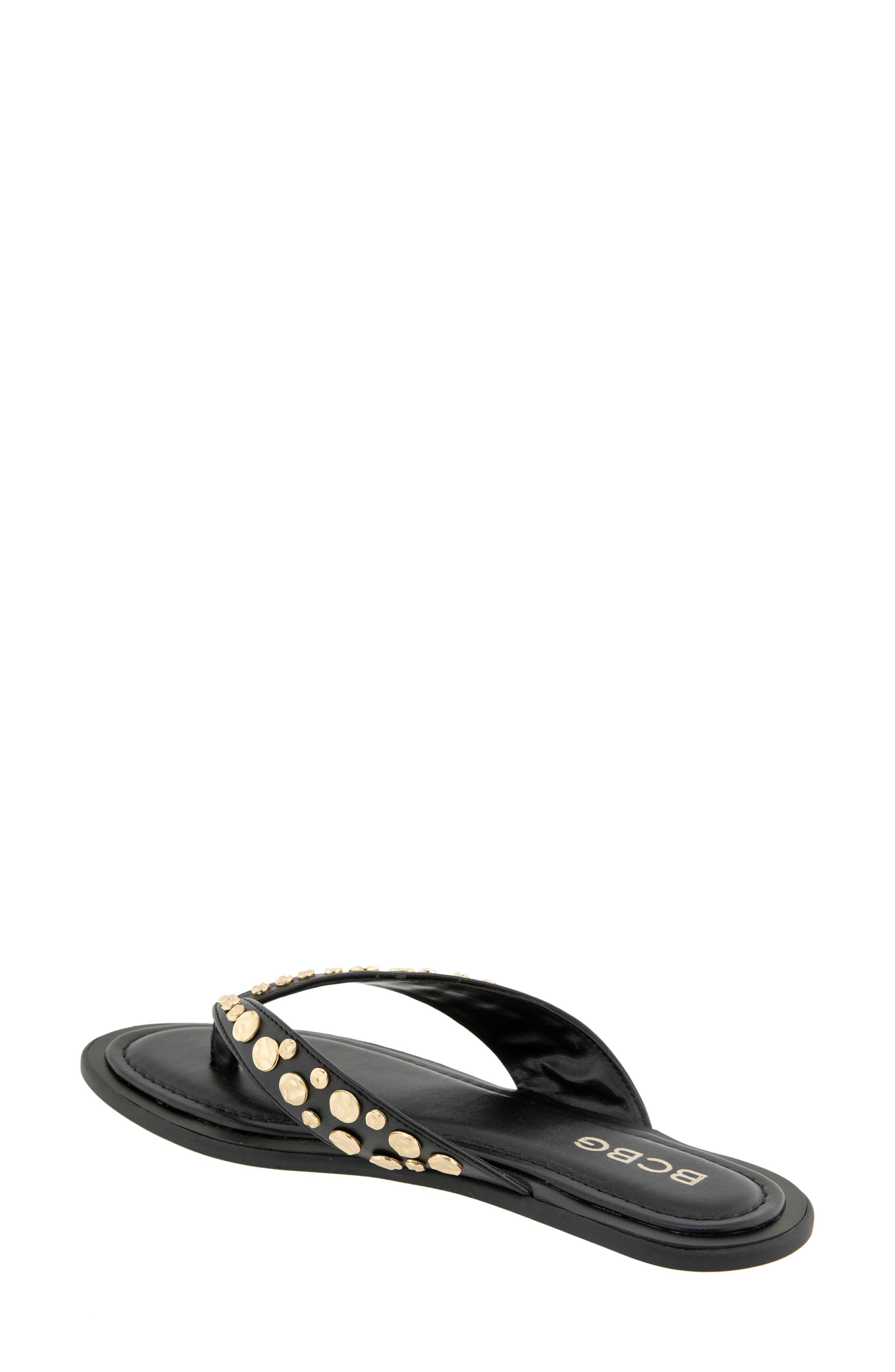 BCBG Zelilya Studded Flip Flop, Alternate, color, Black