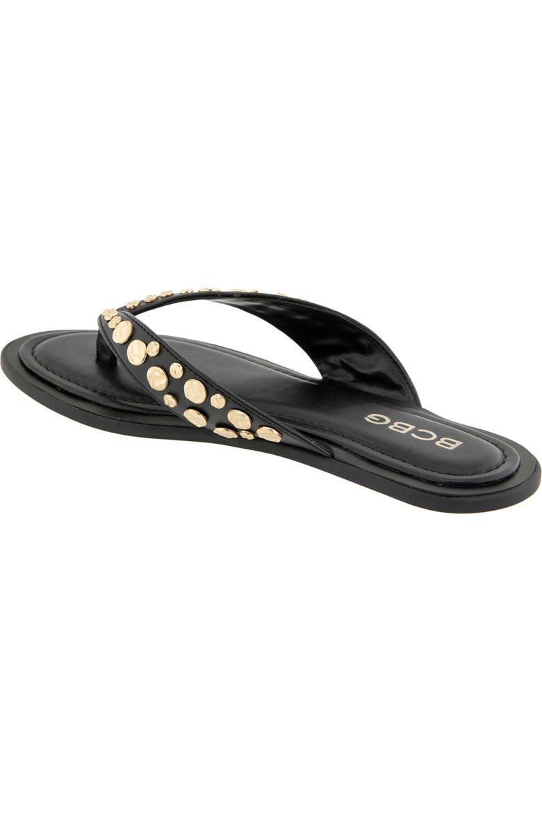 BCBG Zelilya Studded Flip Flop, Alternate, color, Black