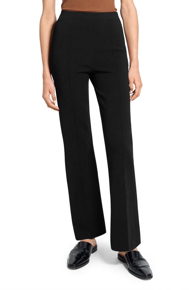 Theory Compact Crepe Pants, Main, color, Black