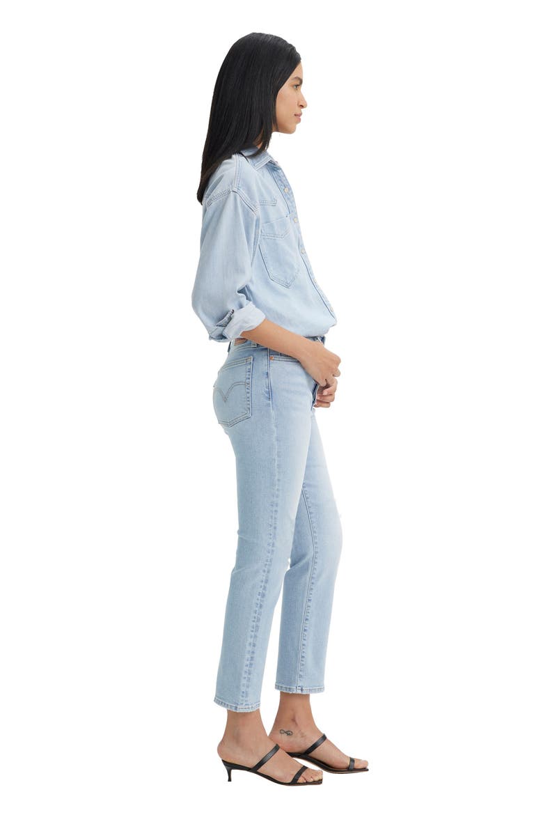 Wedgie High Waist Button Fly Straight Leg Jeans, Alternate, color, THE BELLS AND WHISTL