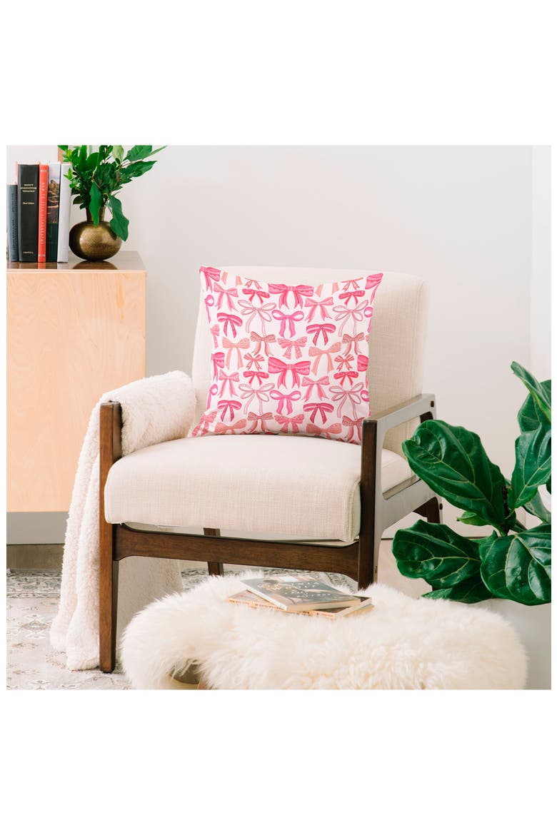 Pink Bows Accent Pillow, Alternate, color, PINK