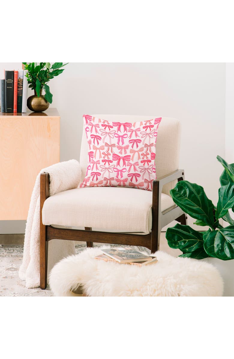 Deny Designs Pink Bows Accent Pillow, Alternate, color, Pink