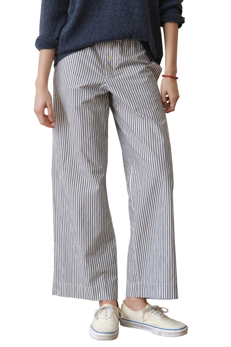 Stripe Pima Cotton Boxer Pants, Main, color, BLUE STRIPE