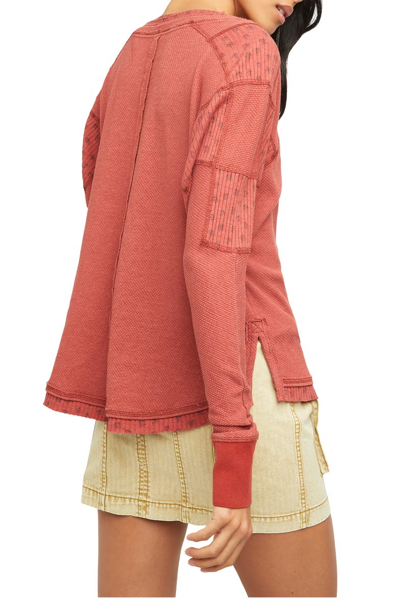 Heart to Heart Henley Top, Alternate, color, BRICK PATH