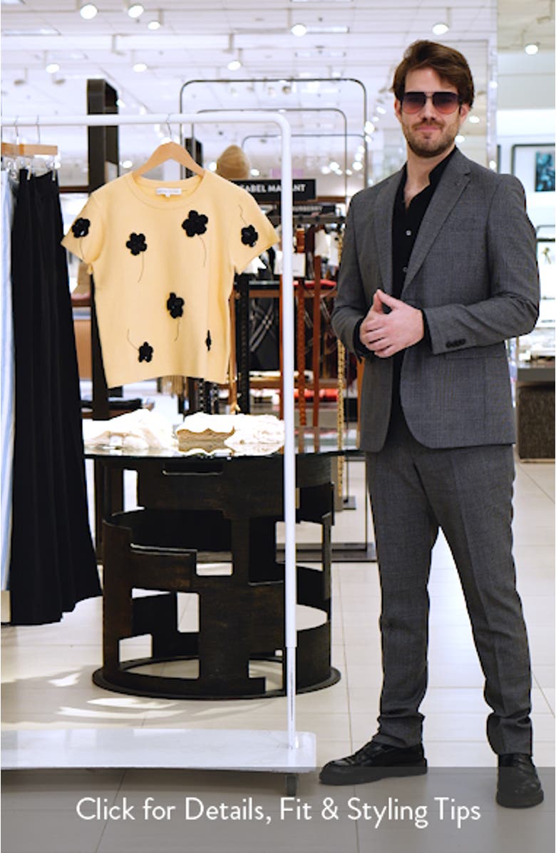 Floral Ebellished Short Sleeve Knit Top, sales video thumbnail