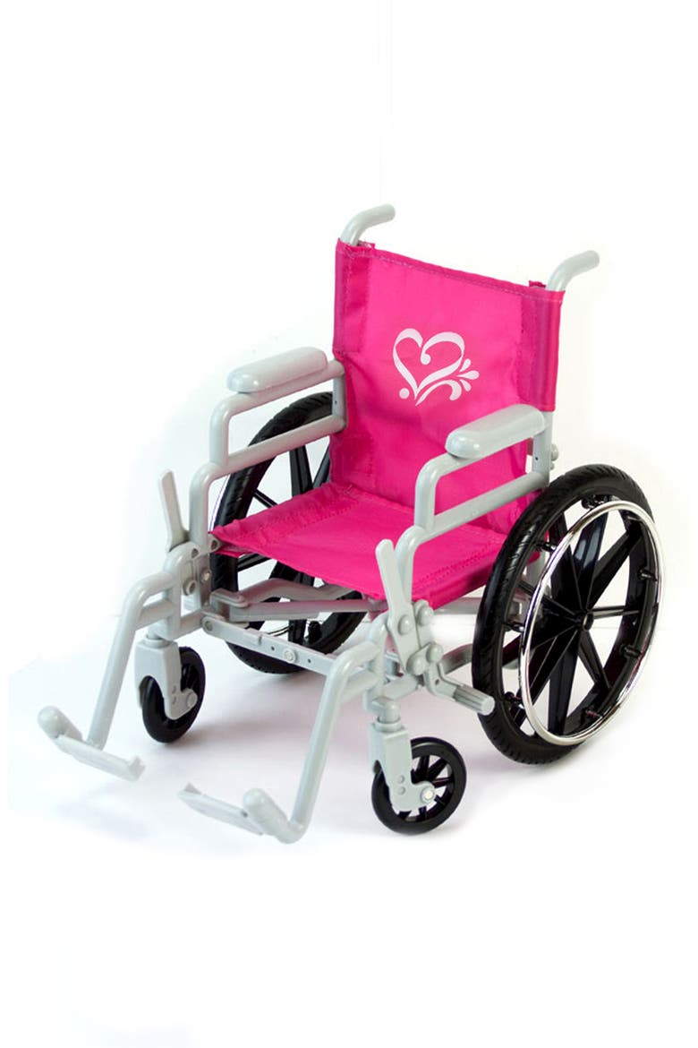 Sophia's Doll Wheelchair & Crutch Set, Alternate, color, HOT PINK/ SILVER