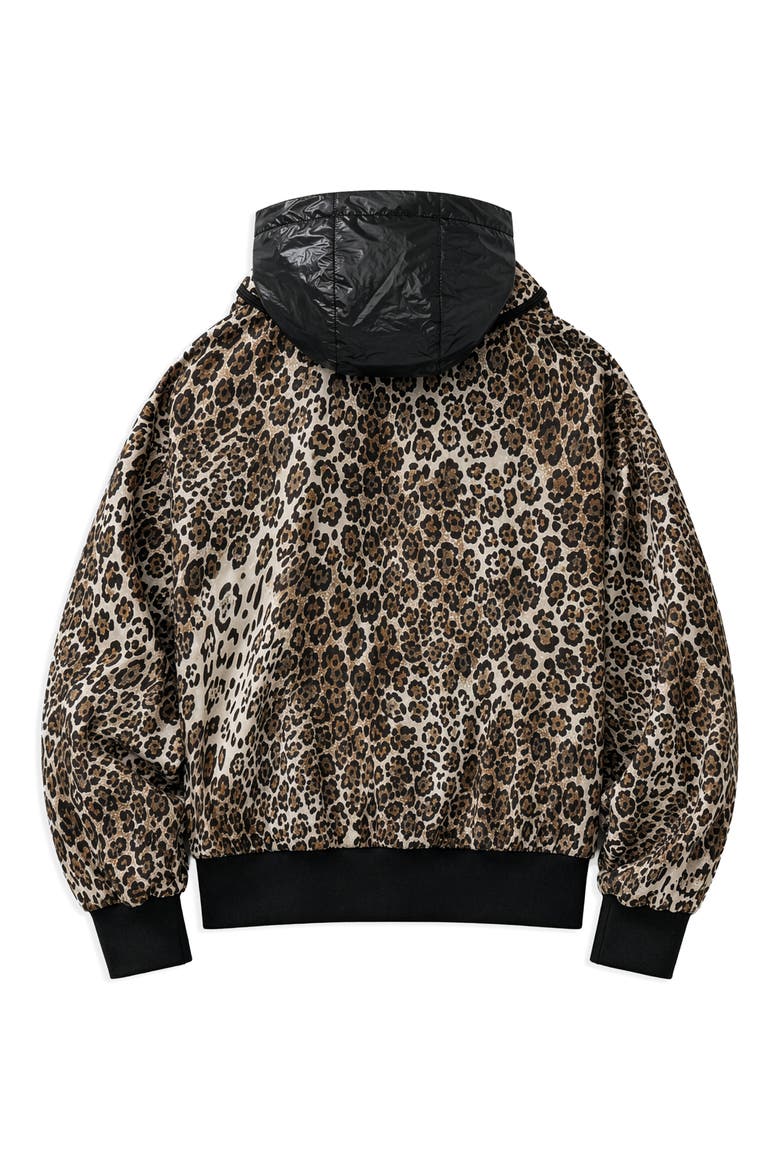 Zaylee Leopard Printed Bomber Jacket, Alternate, color, BLACK LEOPARD
