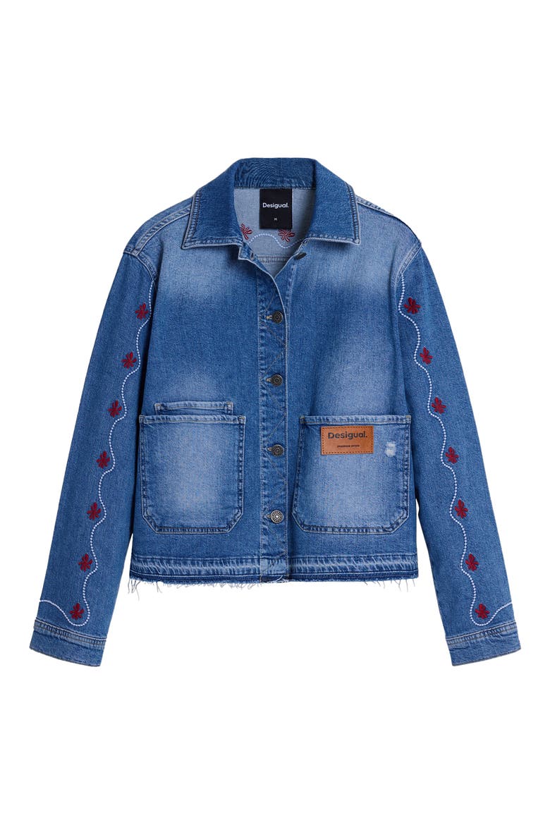 Denim Trucker Jacket, Alternate, color, LIGHT BLUE