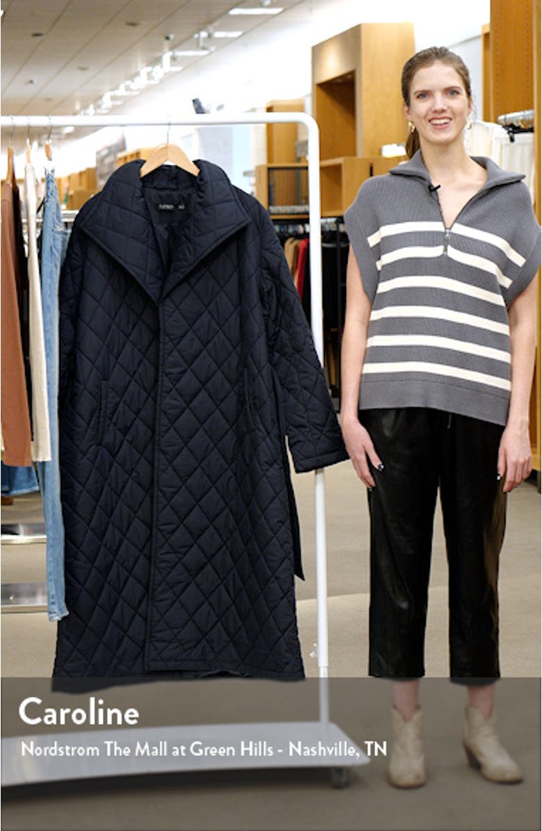 Diamond Quilted Belted Water Resistant Jacket, sales video thumbnail