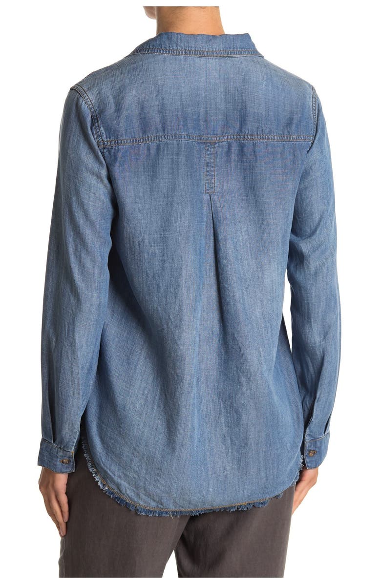 Cloth & Stone Frayed Hem Button Front Shirt, Alternate, color, 