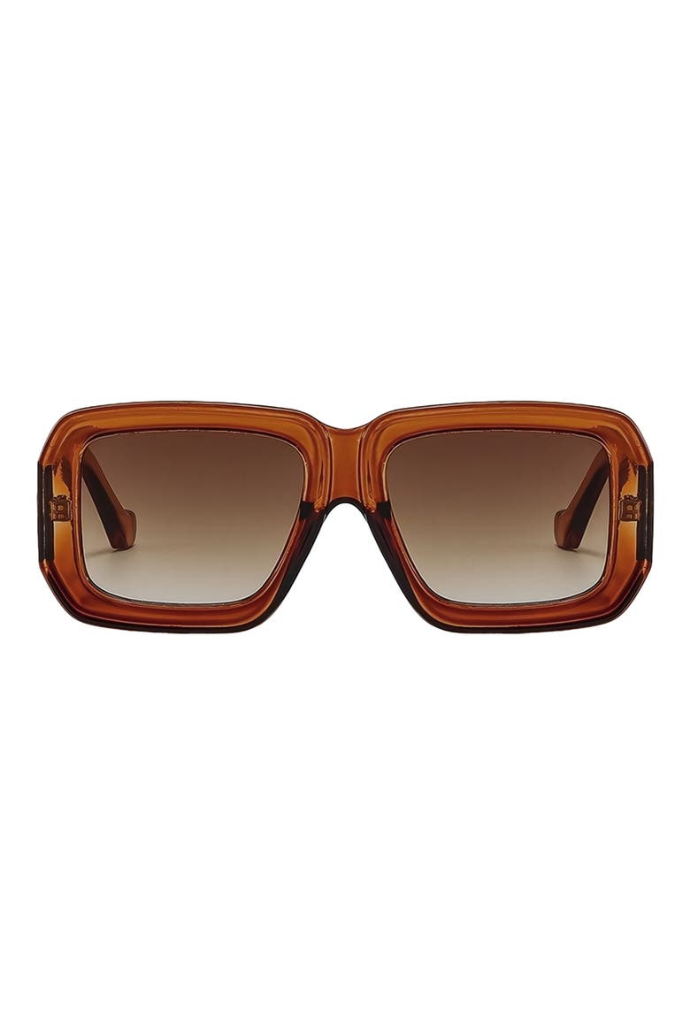 Brooke 52mm Polarized Square Sunglasses, Main, color, BROWN / BROWN