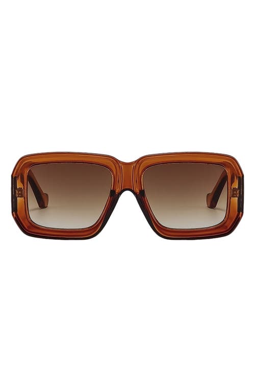 Fifth & Ninth Brooke 52mm Polarized Square Sunglasses in Brown /Brown 