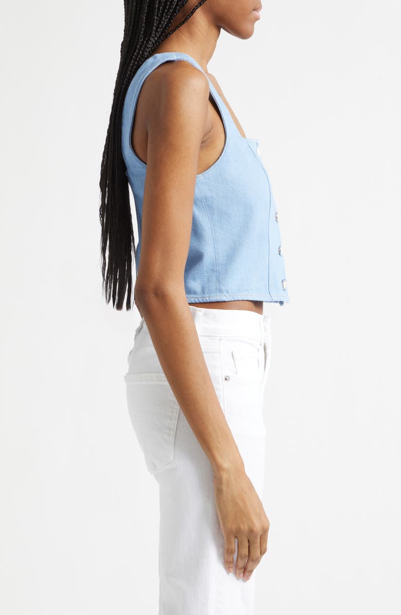 Veronica Beard Spensley Denim Top, Alternate, color, Bayside