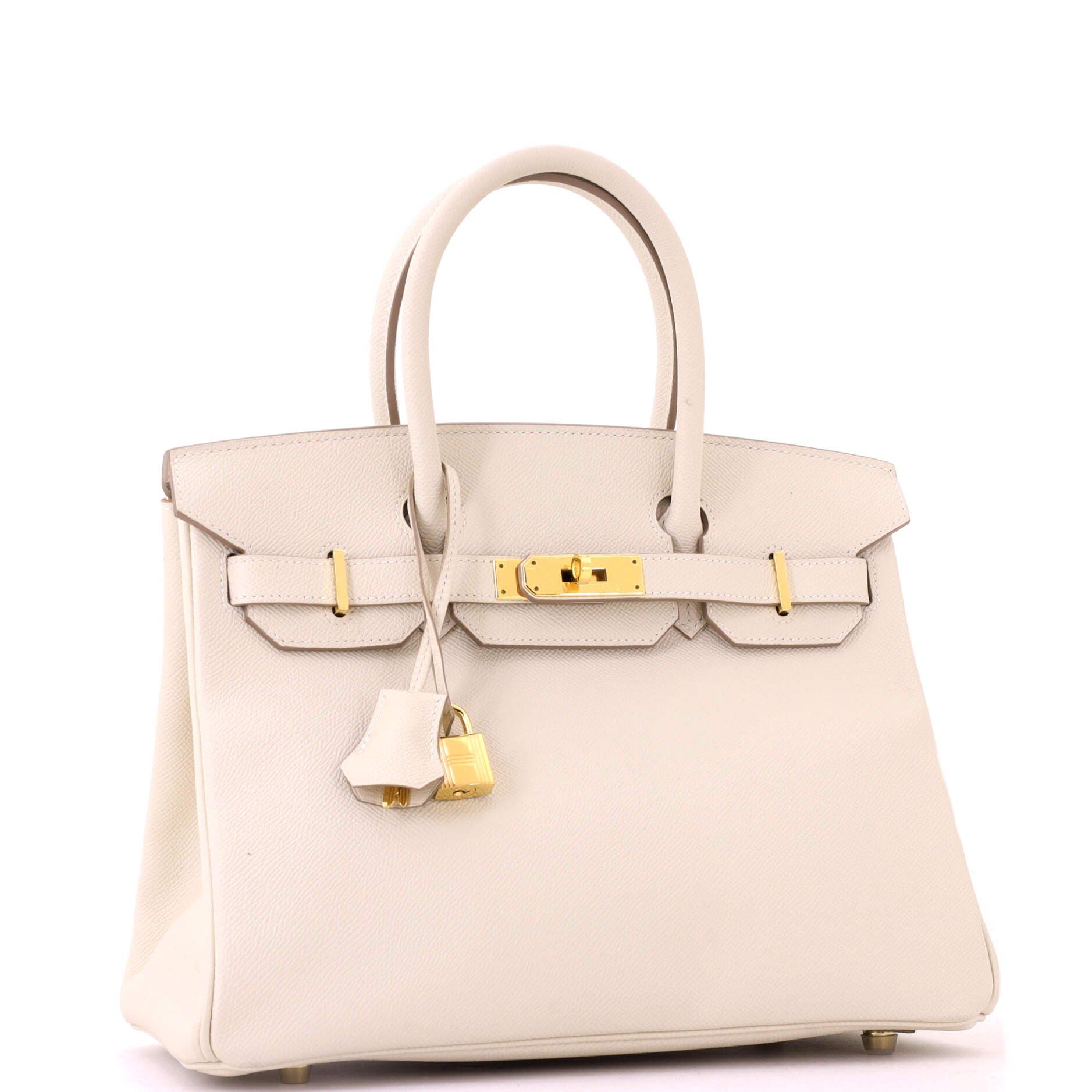 Birkin Handbag Light Epsom with Gold Hardware 30, Alternate, color, White