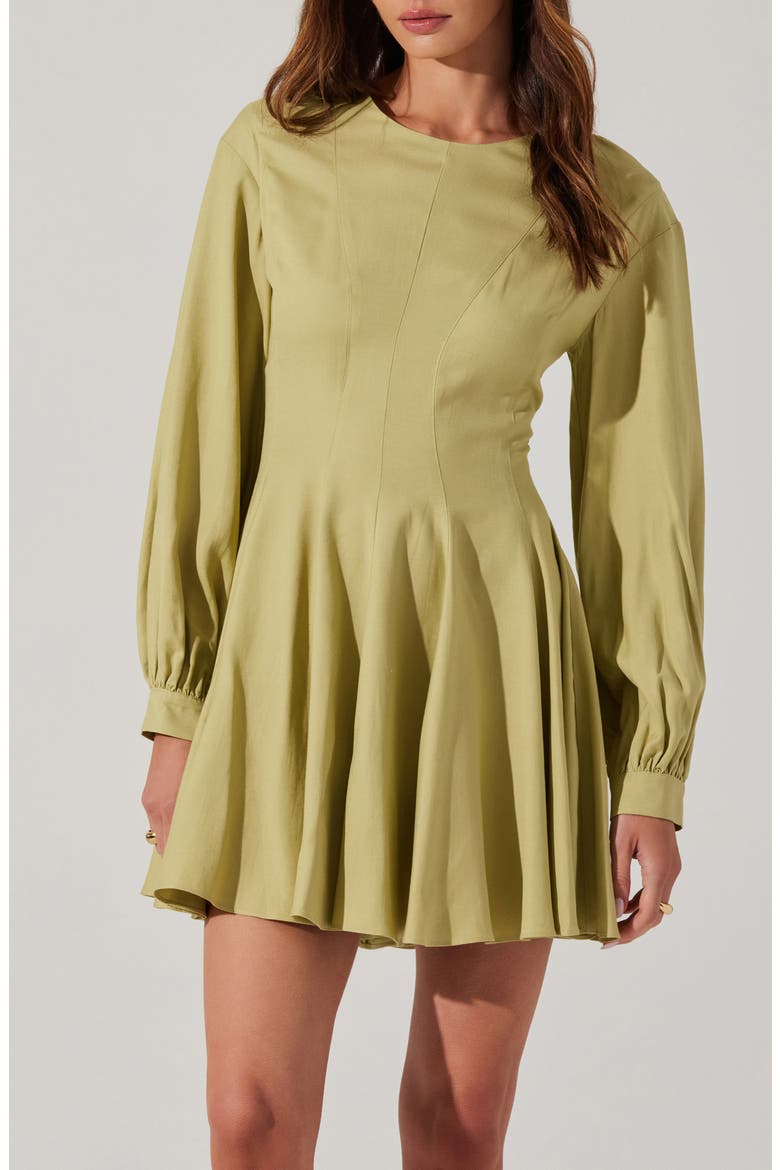 Elowyn Long Sleeve Mindress, Alternate, color, MATCHA