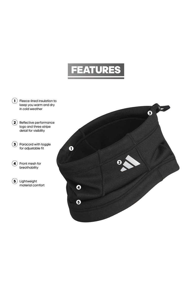 AGRON Alphaskin Two Fleece Neck Warmer, Alternate, color, Black/ Silver Reflective