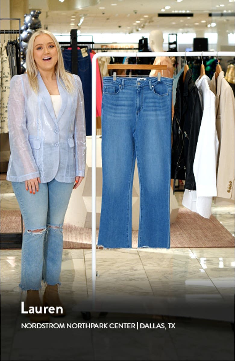 Claudine High Waist Frayed Hem Flare Jeans, sales video thumbnail