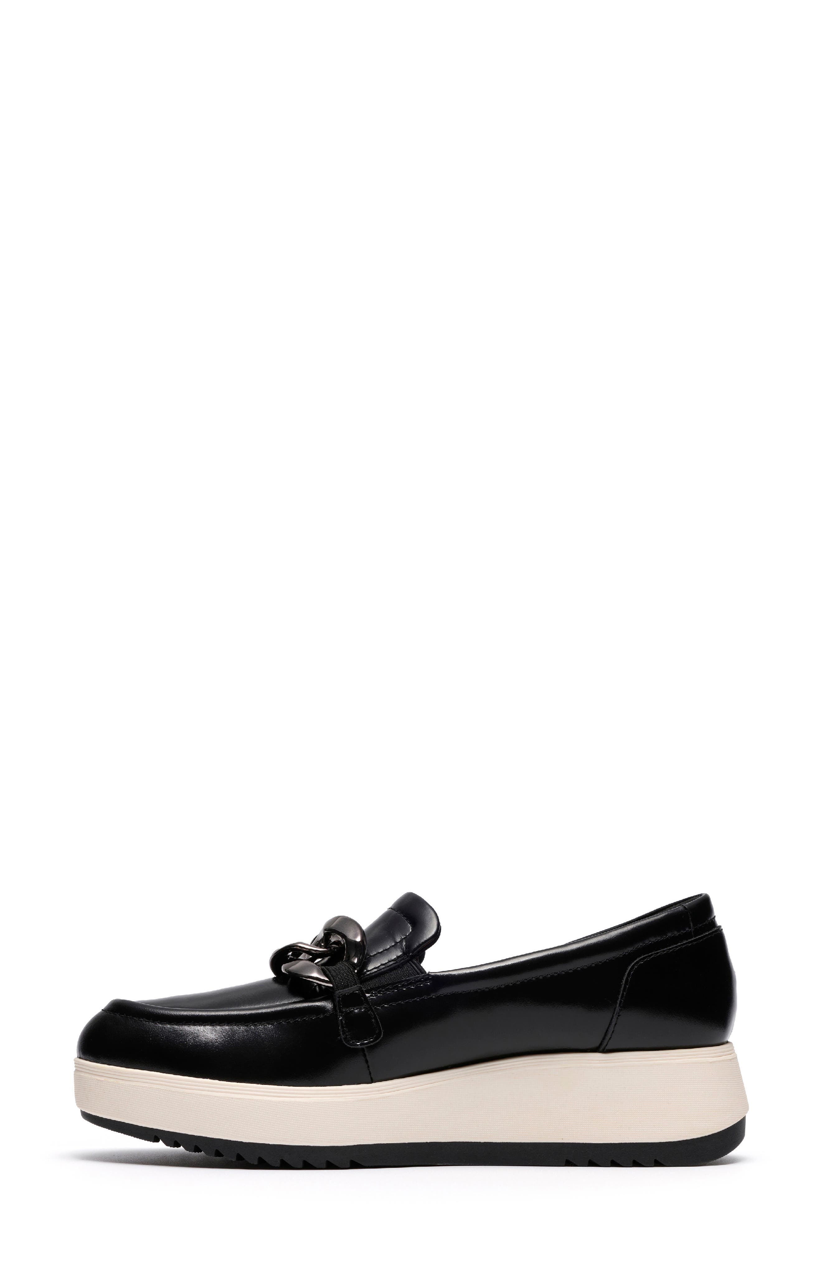 Zylah May Chain Wedge Loafer, Alternate, color, BLACK