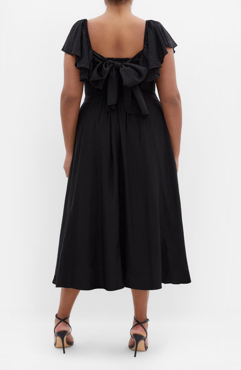 City Chic Alisa TIe Front Dress, Alternate, color, Black