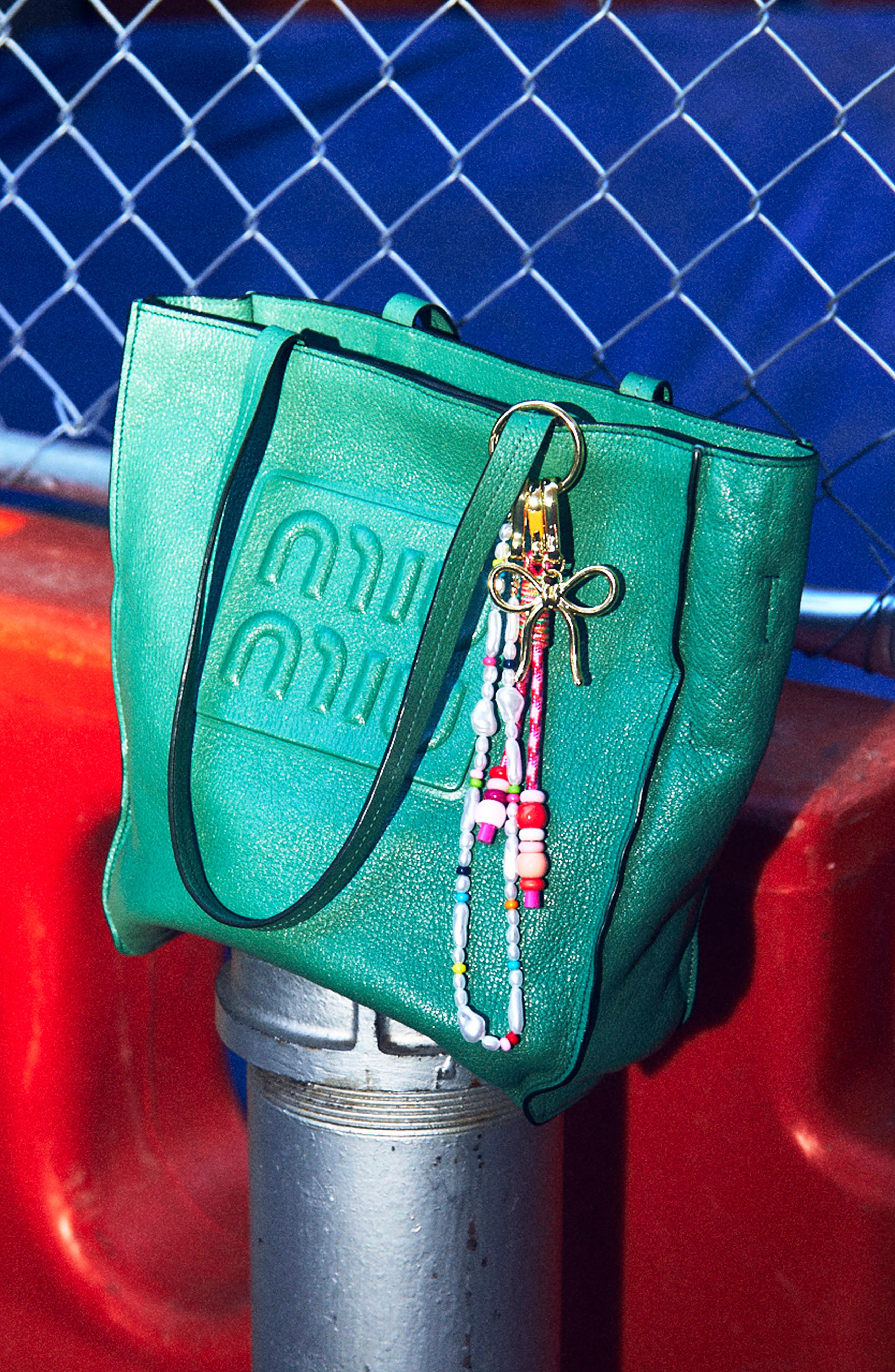 BaubleBar Bow Bag Charm, Alternate, color, Gold