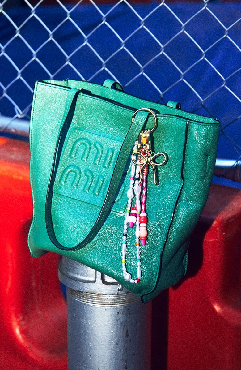 BaubleBar Bow Bag Charm, Alternate, color, Gold