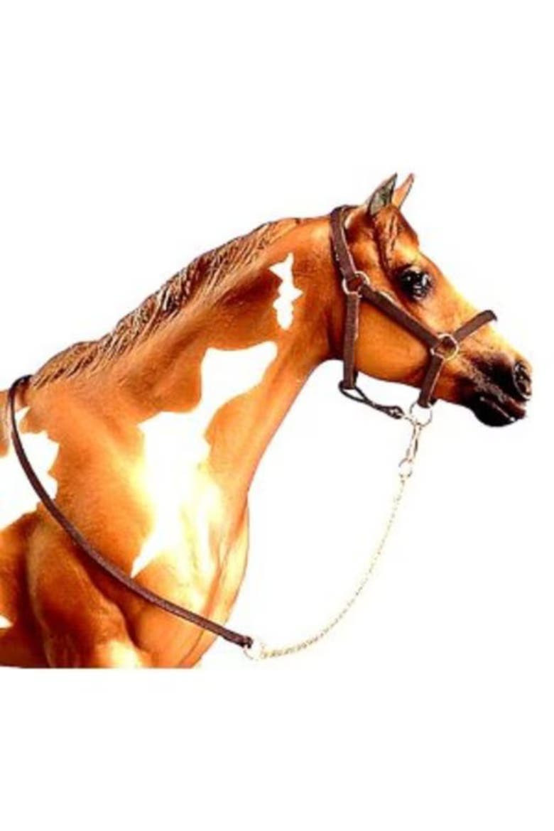 Horses Traditional Halter with Lead Horse Toy Accessory, Alternate, color, Brown