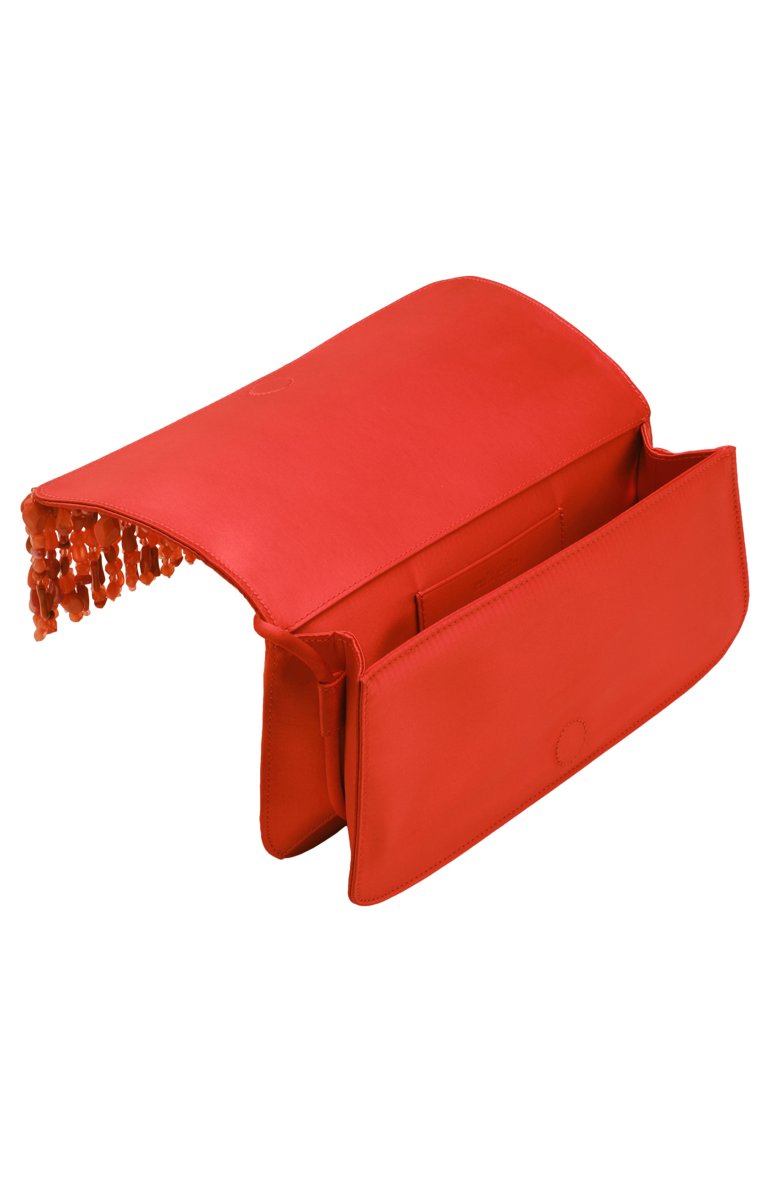 Cult Gaia Idalia Embellished Satin Shoulder Bag, Alternate, color, Canyon