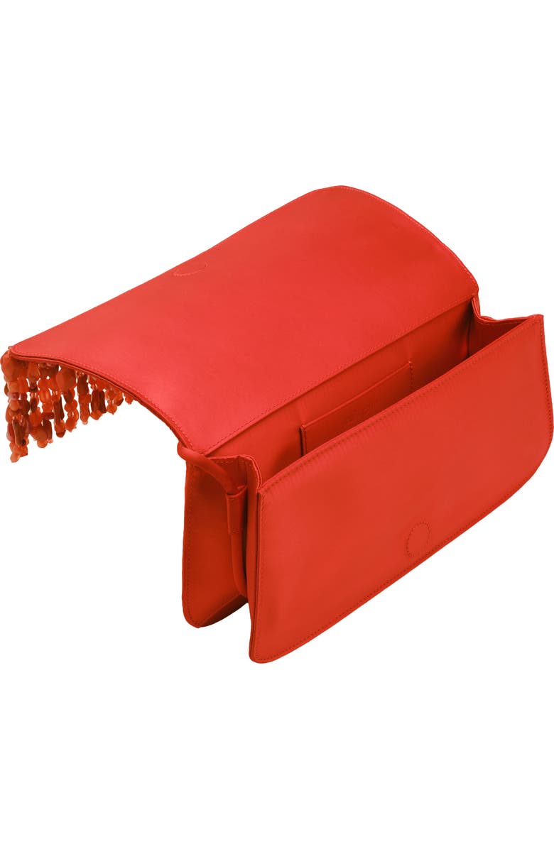 Cult Gaia Idalia Embellished Satin Shoulder Bag, Alternate, color, Canyon