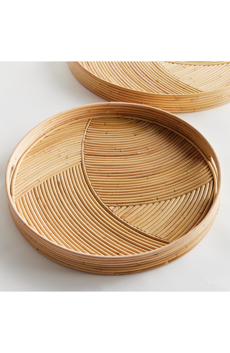 Napa Home & Garden Jelani Cane Round Decorative Trays Set of 2, Alternate, color, Beige