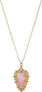 BY ADINA EDEN Natural Stone Elongated Heart Beaded Necklace