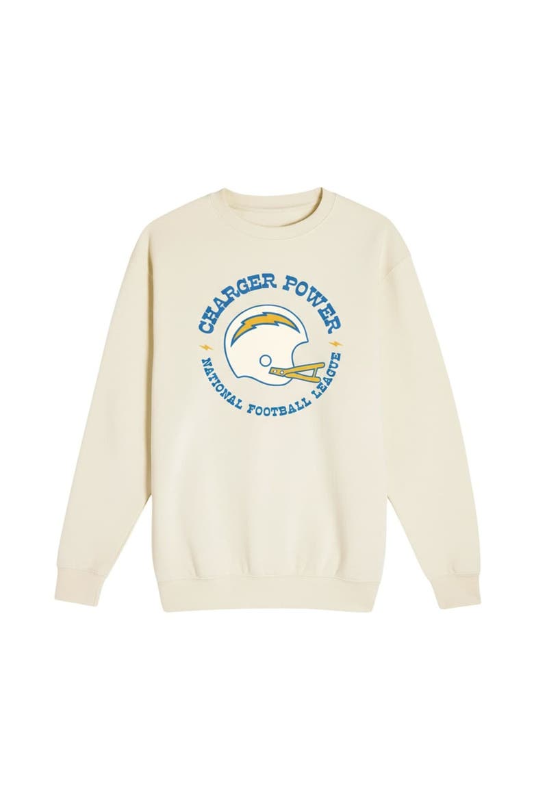 Unisex The Wild Collective Cream Los Angeles Chargers Charger Power Fleece Sweatshirt, Main, color, Cream