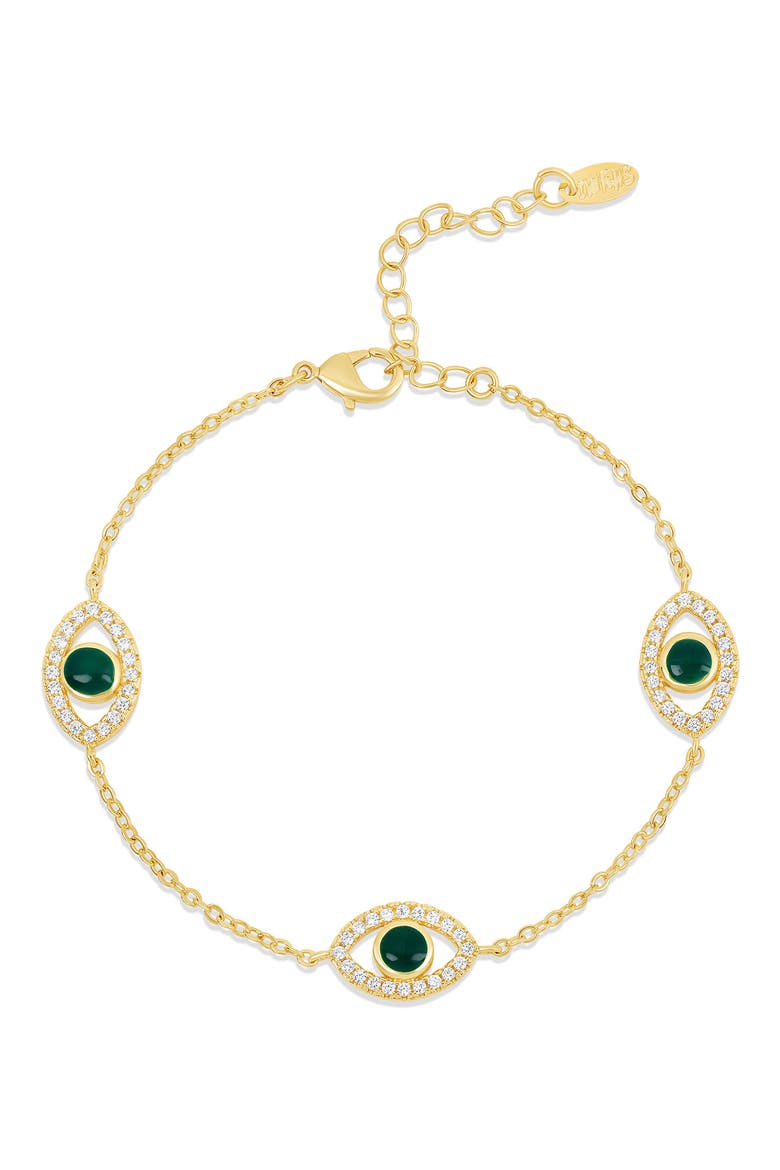 Evil Eye Station Bracelet, Main, color, GOLD