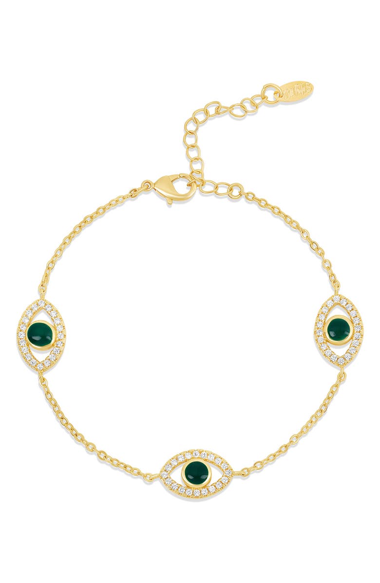 SHYMI Evil Eye Station Bracelet, Main, color, Gold