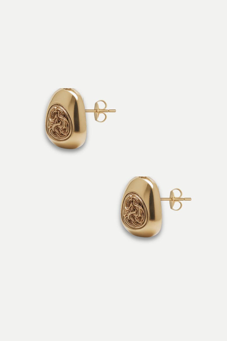 Halo Stud Earrings, Alternate, color, gold
