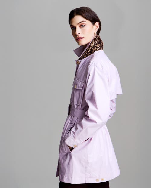 Jane Post Belted Safari Rain Jacket In Blush Pink