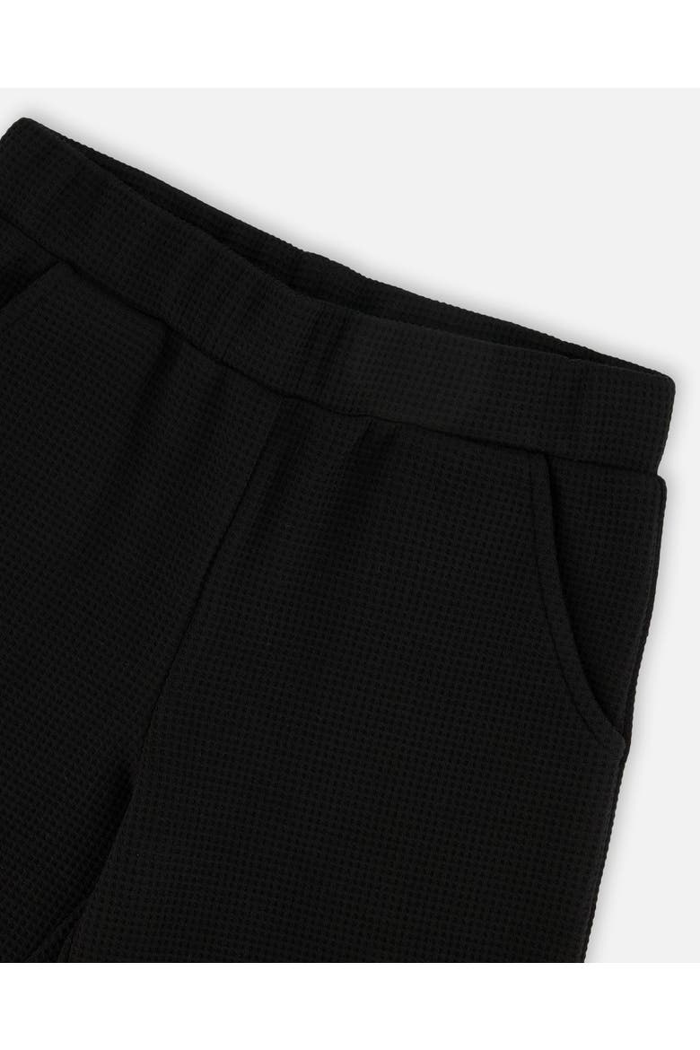 Waffle Flare Leg Pants, Alternate, color, Black