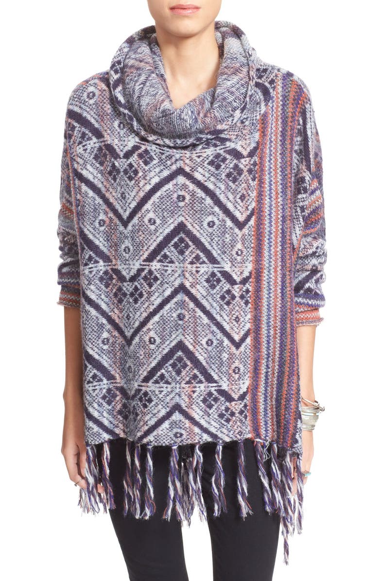 Free People 'Be the One' Fringe Poncho, Main, color,
