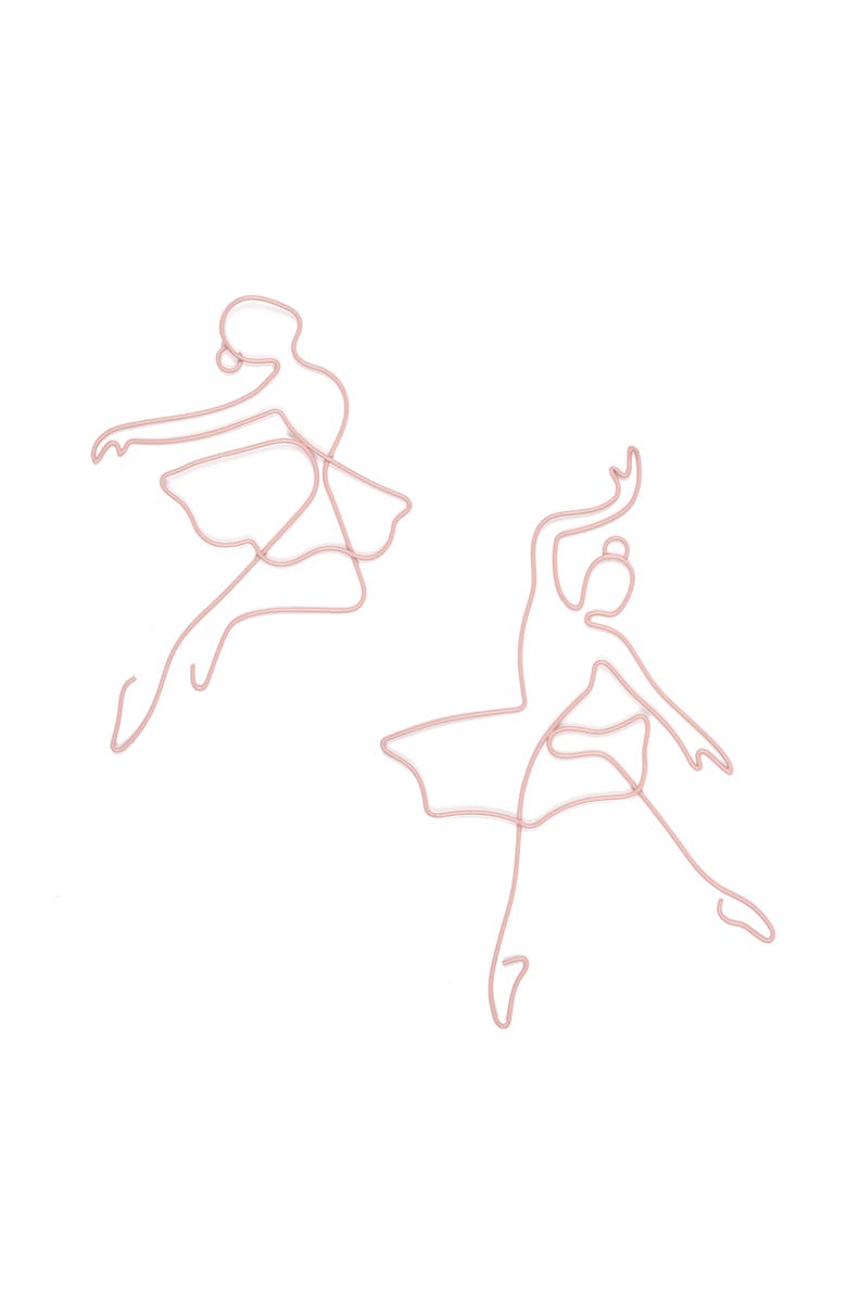 Lambs & Ivy Ballerina Baby 2-Piece Ballet Dancers Wire Wall Decor, Main, color, Pink