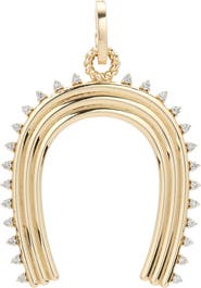 Adina Reyter Extra Large Groovy Diamond Horseshoe Charm