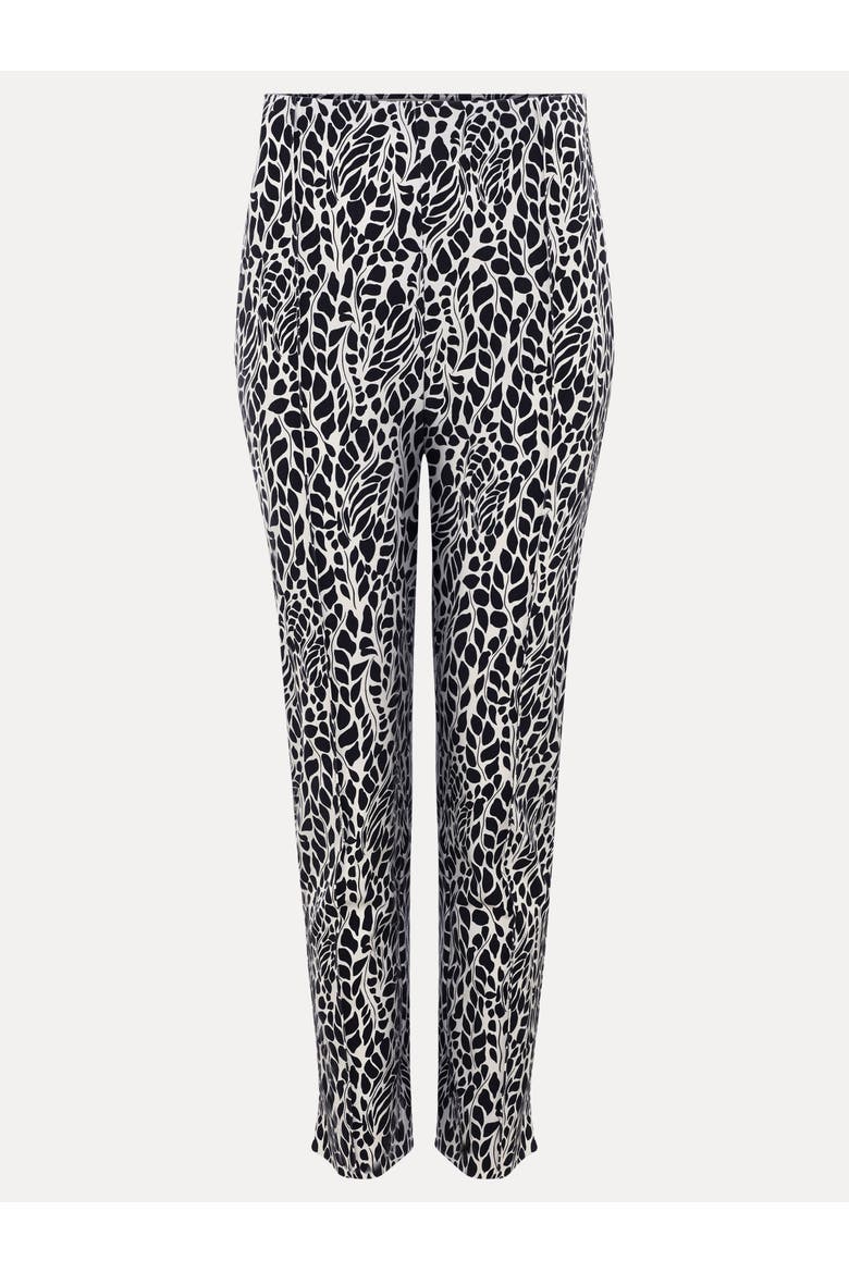 Carmella Printed Cropped Trousers, Alternate, color, Black/Ivory
