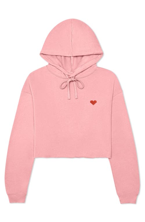 DALIX DALIX PIXEL HEART CROPPED HOODIE 