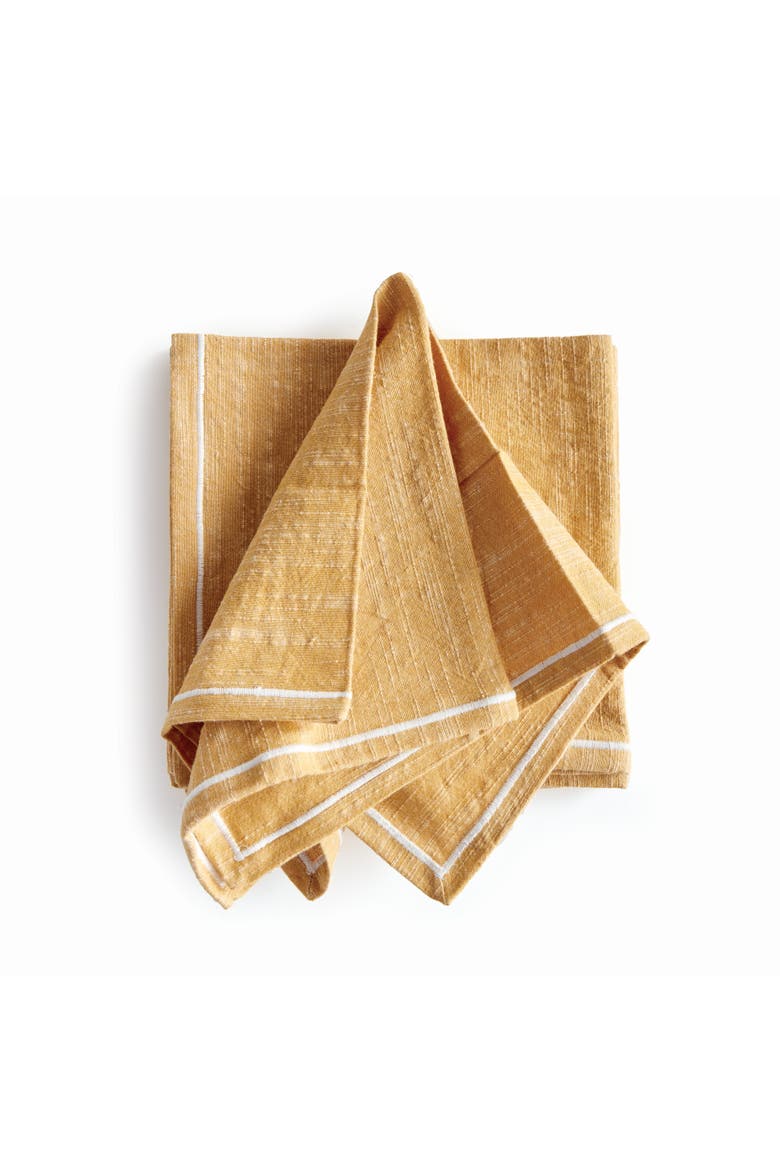 Saffron Dinner Napkins Set of 4, Main, color, Yellow