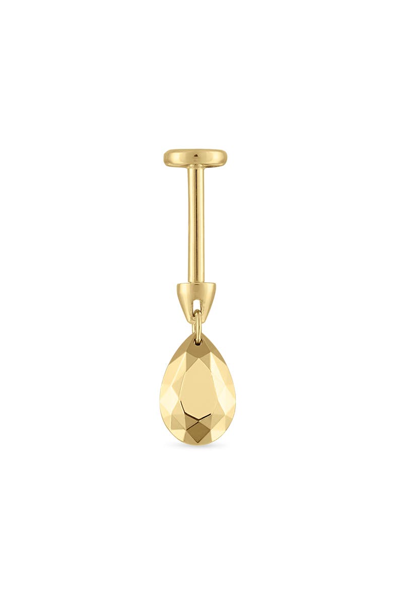 Faceted Pear Single Threaded Drop Earring, Alternate, color, YELLOW GOLD