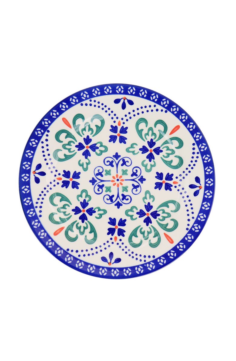 Laurie Gates California Designs Tierra Star 12 piece Hand Painted Dinnerware Set, Alternate, color, Blue