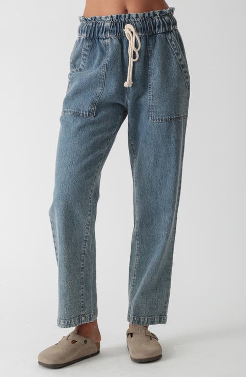 Drawstring Denim Pants