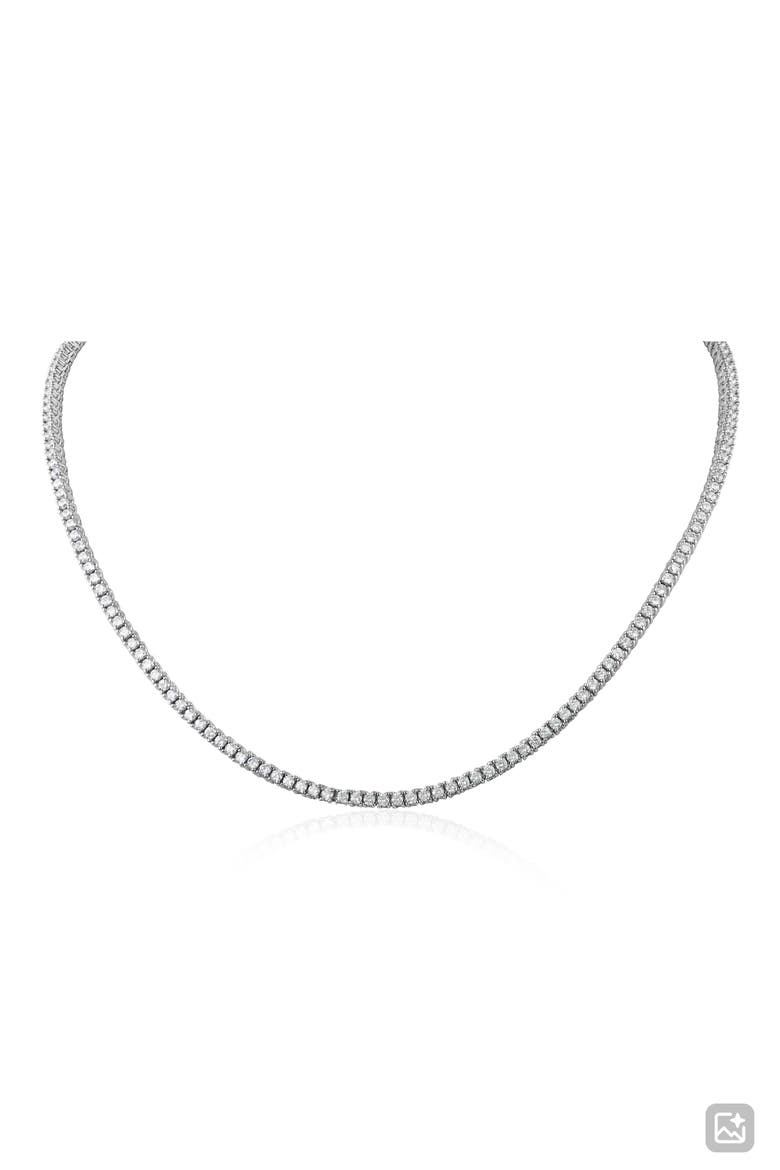 Cubic Zirconia Tennis Necklace, Alternate, color, RHODIUM PLATED
