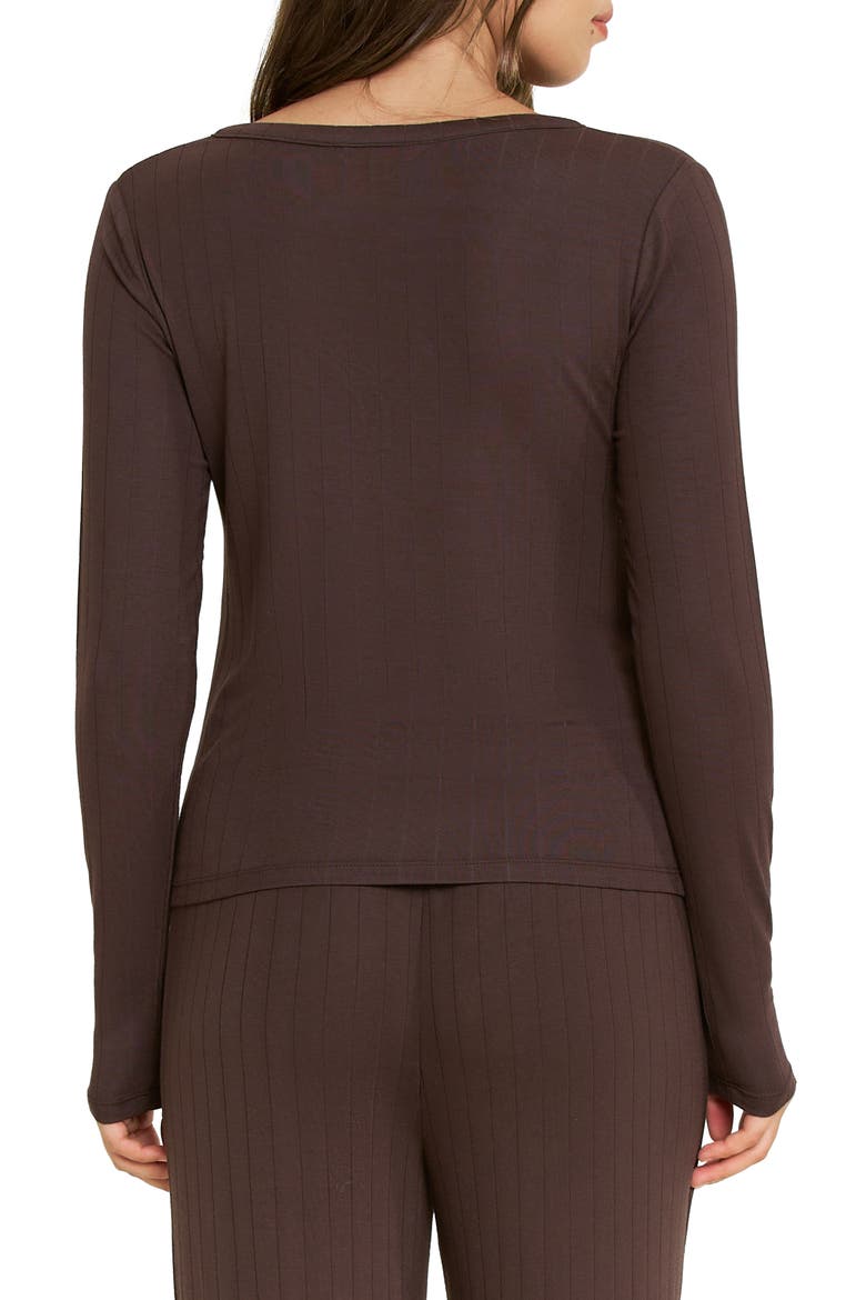Cloud Modal Long Sleeve Henley, Alternate, color, CHOCOLATE