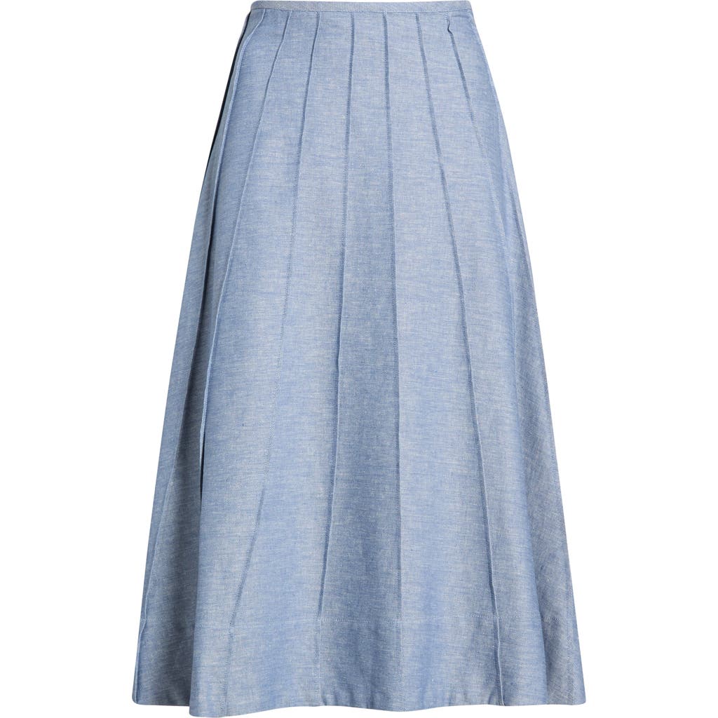 Halogenr Halogen(r) Pintuck Panel Midi Skirt In Blue
